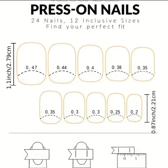 Press On Nails Short Super Shiny Nails Square Silver 24 Pcs - Picture 4 of 4